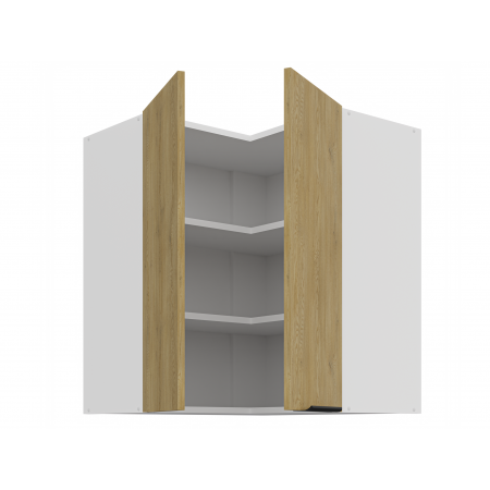 Szafka narożnik górny 60 cm CREMA dąb cremona / biały mat 60x60 GN-72 2F 90